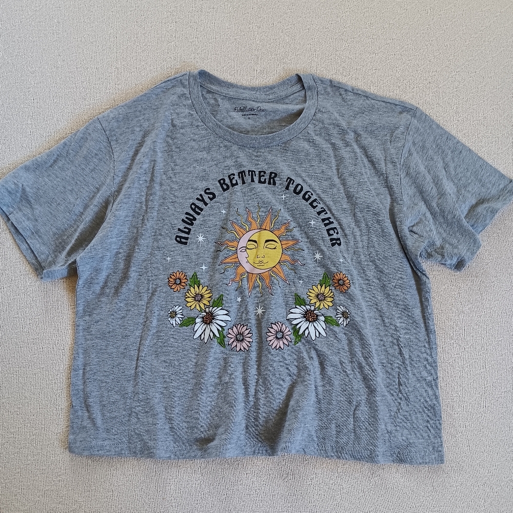 rebellious one ♡ always better together sun moon tee celestial 90s mystic cottag